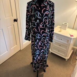 Equipment Brand Navy Print Silk Shirtdress in Size M, NWT